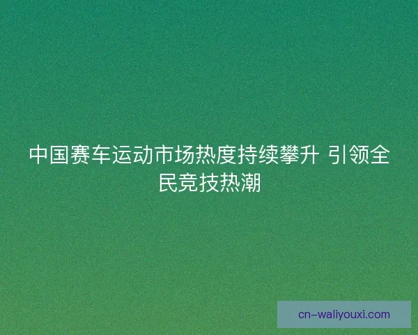 中国赛车运动市场热度持续攀升 引领全民竞技热潮