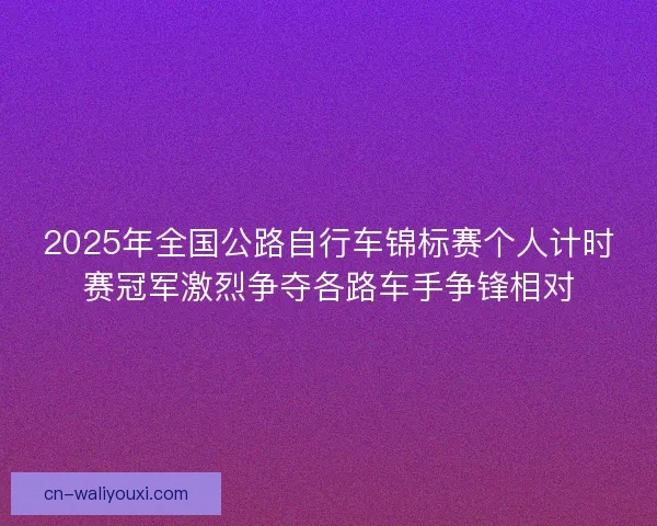 2025年全国公路自行车锦标赛个人计时赛冠军激烈争夺各路车手争锋相对